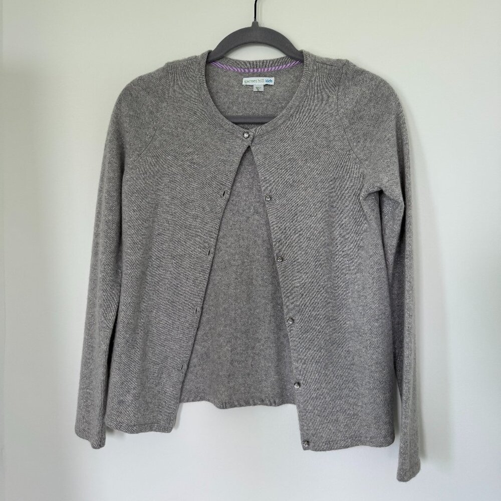 Garnet Hill Kids Cashmere Gray Cardigan XL